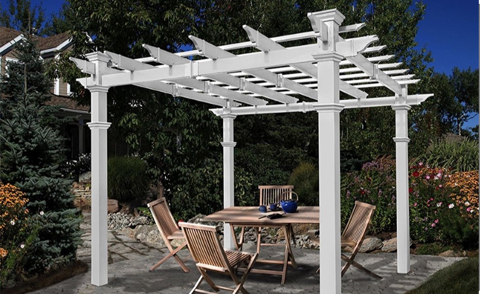 Vinyl Pergola Vinyl Fencing, Green-R Turf Artificial Grass & Pavers, Corona
