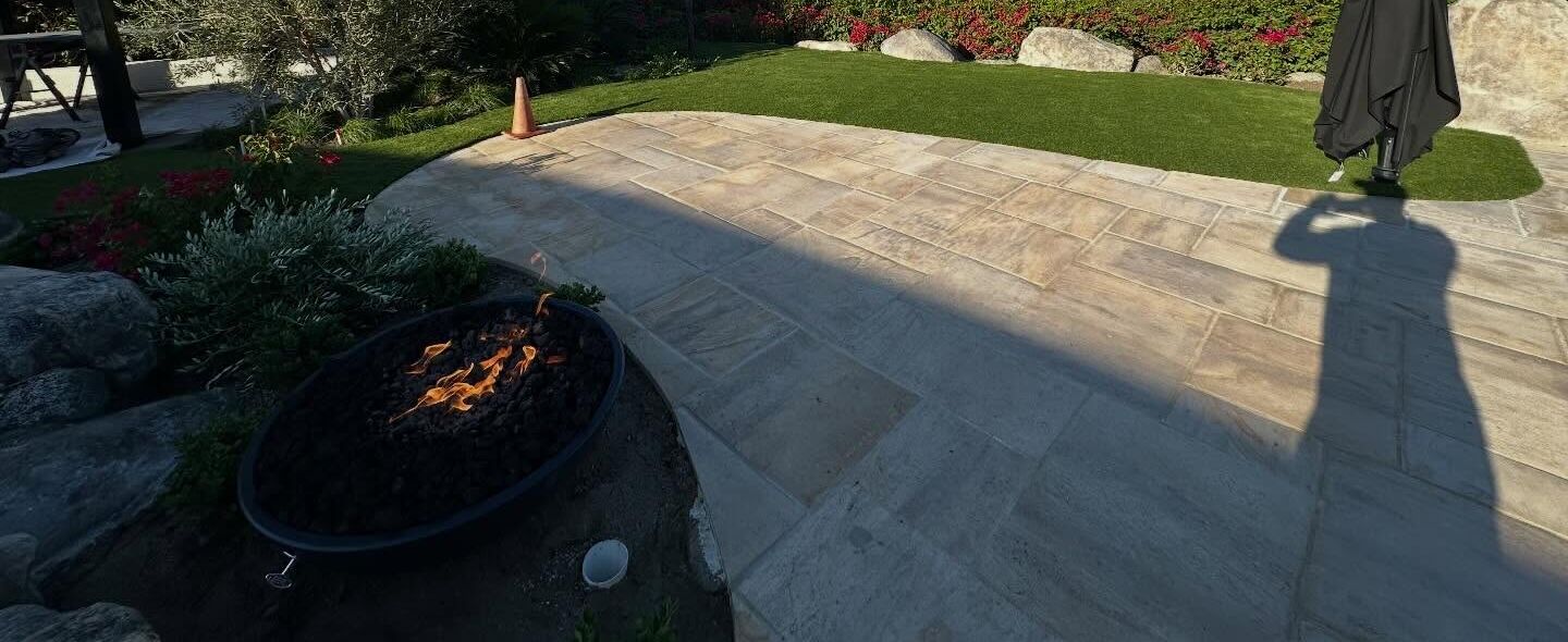 Oakmont and Pavers Coachella Valley, Walkway & Pathway Pavers, Green-R Turf Artificial Grass, Corona